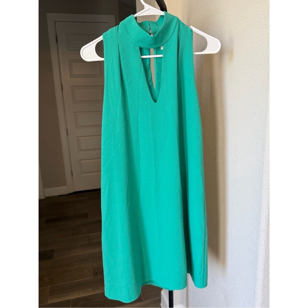 Charles Henry Teal Midi Keyhole Green Sheath Dress XS
